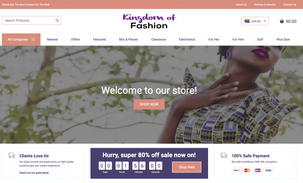 Ready made fashion online store example